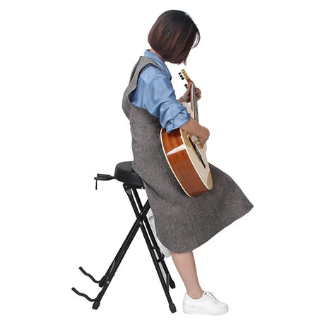Folding guitar stool.
