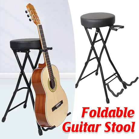 Folding guitar stool.