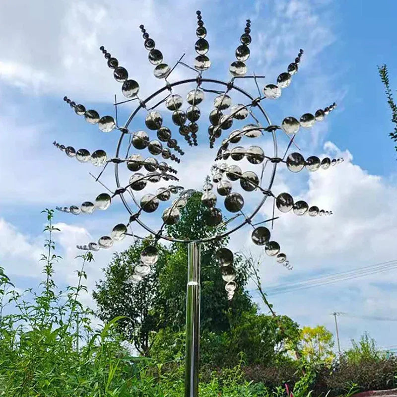 98CM Kinetic Metal Wind Spinner Garden Windmill Outdoor Sculpture Decoration