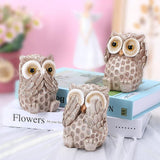 3pcs Resin Owl Ornaments Home Decor Figurines for Living Room Desktop Display