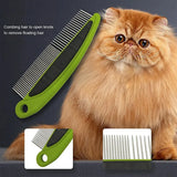 3-piece pet grooming kit with bath glove, needle comb and steel needle comb, green