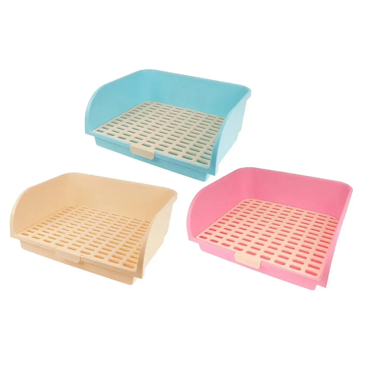Large Rabbit Litter Box Drawer Corner Toilet for Chinchillas Hamsters Small Pets - Pink