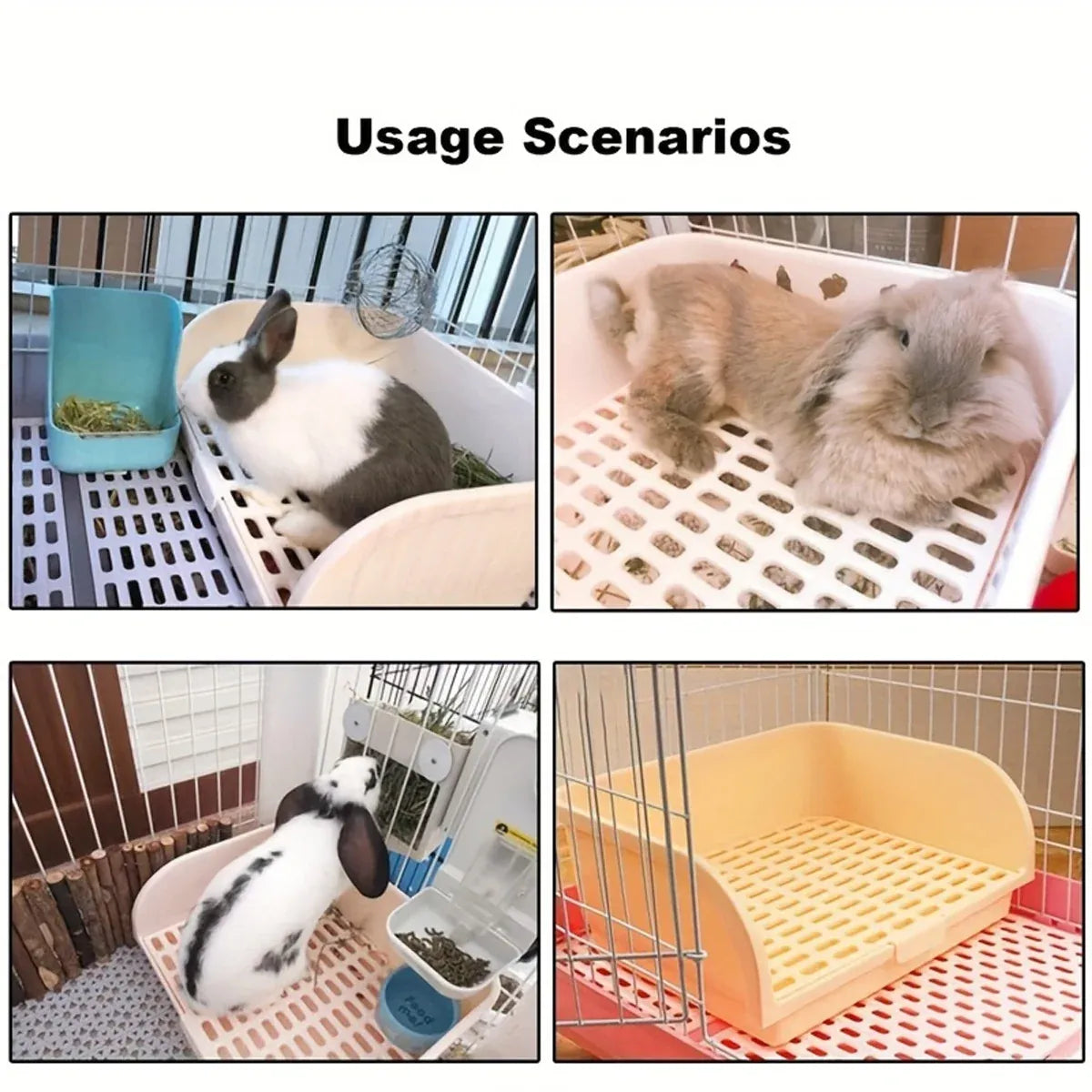 Large Rabbit Litter Box Drawer Corner Toilet for Chinchillas Hamsters Small Pets - Pink