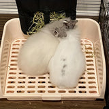 Large Rabbit Litter Box Drawer Corner Toilet for Chinchillas Hamsters Small Pets - Pink