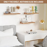 3 PCS Wooden Wall Shelf Single Board Wall Mounted Home Decor Living Room Bedroom - Black