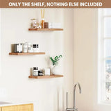 3 PCS Wooden Wall Shelf Single Board Wall Mounted Home Decor Living Room Bedroom - Black