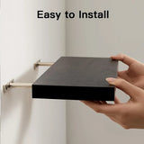 3 PCS Wooden Wall Shelf Single Board Wall Mounted Home Decor Living Room Bedroom - Black