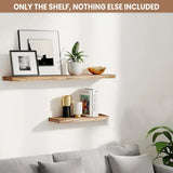 3 PCS Wooden Wall Shelf Single Board Wall Mounted Home Decor Living Room Bedroom - Black
