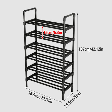 Black stackable organiser.