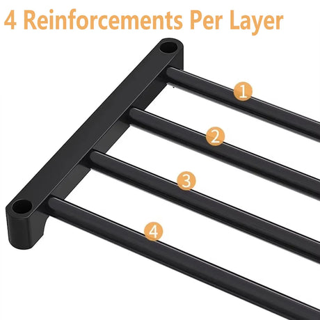 Black stackable organiser.