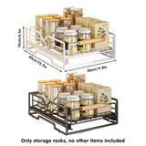 Pull Out Kitchen Storage Rack Basket Drawer Dish Organizer Slide Cabinet Shelf - White