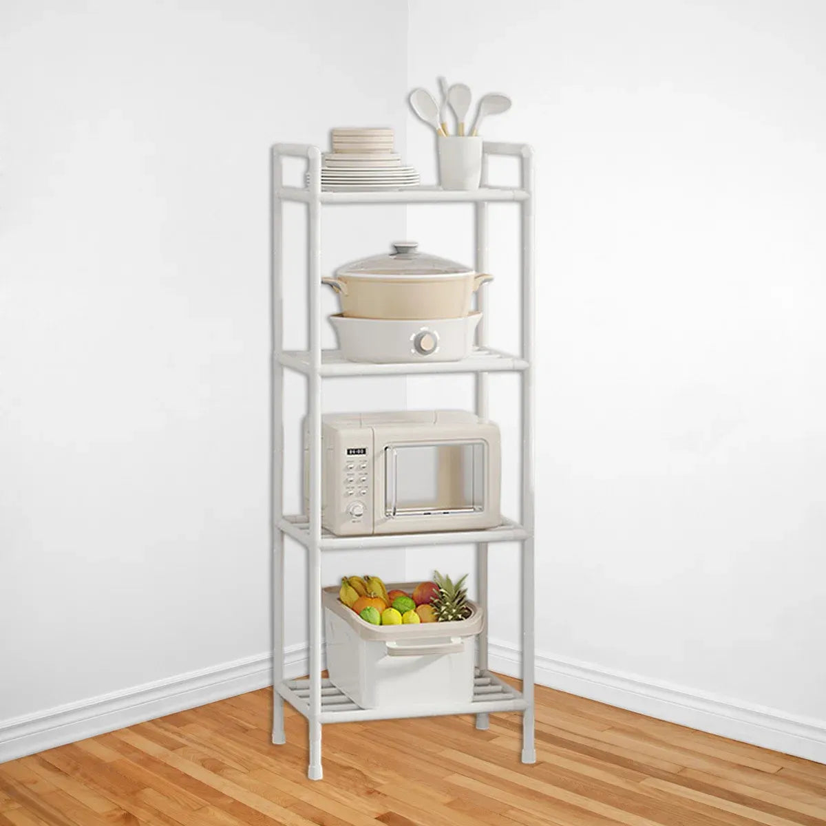 Multi-Layer Kitchen Storage Rack with Adjustable Feet and 38cm Layers