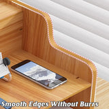 Wooden Desktop Storage Box with Locking Drawer Space Saving for Home Office Use - Wood