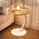 C Shaped Snack Side Table for Sofa Couch Small End Table for Living Room Bedroom - Black-Black