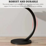 C Shaped Snack Side Table for Sofa Couch Small End Table for Living Room Bedroom - Black-White