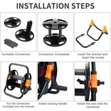 Garden Hose Storage Rack Pipe Holder Car Wash Water Winding Reel Organizer