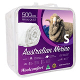 Merino wool quilt, 140x210cm, single size.