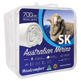 Merino wool quilt, 270x240cm, super king size.