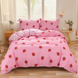 Dreamfields Strawberry quilt cover, 3pcs, super king size.