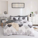 Dreamfields Hearts quilt cover, 3pcs, super king size.