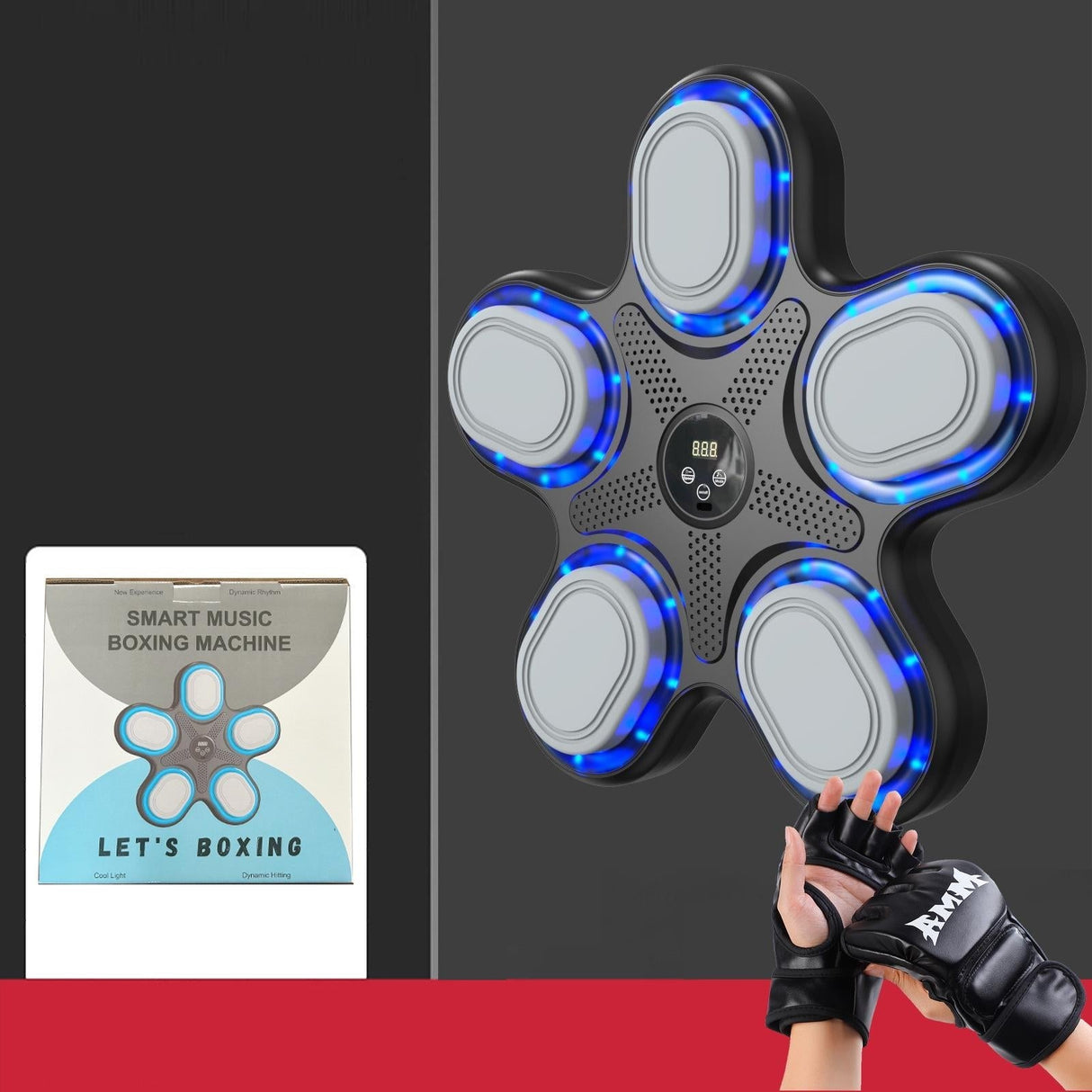 Bluetooth Music Boxing Machine With Adult Gloves - Reaction Training - With Mma Gloves