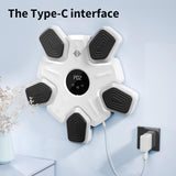Bluetooth Music Boxing Machine - 4 Modes 9 Speeds Colourful Lights - With Kids Gloves Black