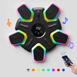 Bluetooth Music Boxing Machine - 4 Modes 9 Speeds Colourful Lights - With Kids Gloves Black