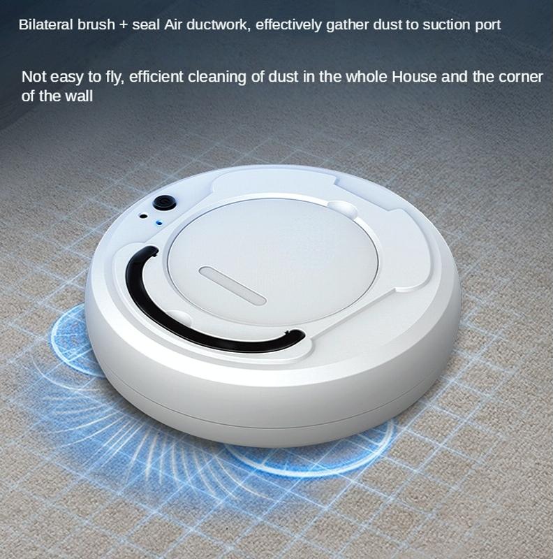 Smart 3-in-1 Robot Vacuum with Wet / Dry Mopping - Rechargeable & Auto Cleaning - Black - Gray