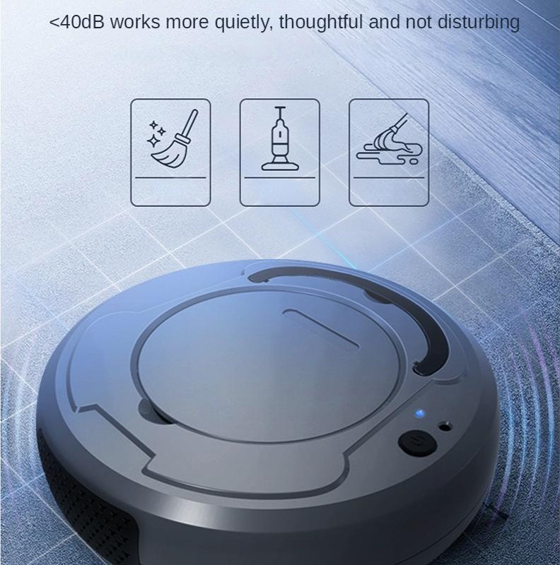 Smart 3-in-1 Robot Vacuum with Wet / Dry Mopping - Rechargeable & Auto Cleaning - Black - Gray