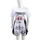 Kids Boxing Set - Sparring Shorts And Tights - Bright Green - Yellow Waist Belt - Xl