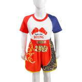 Kids Boxing Set - Sparring Shorts And Tights - Bright Green - Yellow Waist Belt - Xl