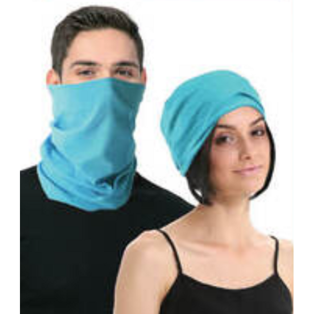Seamless Tube Bandana Head Scarf Face Cover Mask Gaiter Ski Snow - Plain Colours - Light Blue