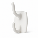 6x Deco Self-Adhesive Double Hooks in White – 2.3kg Weight Capacity per Hook