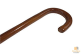 92cm WOODEN WALKING STICK Wood Cane Pole Carved Varnished Deluxe Quality Sturdy - Brown