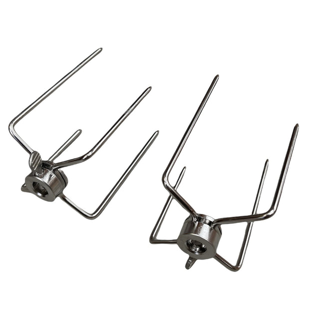 2pcs Rotisserie Spit Forks Roast Chicken Fork Kabob Skewer BBQ Spit Forks Gyro