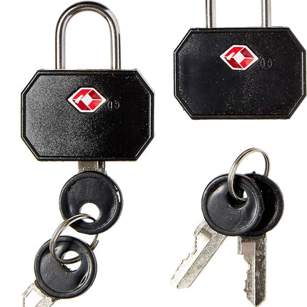 1 Pack of 2 Lewis N. Clark TSA Key Locks Luggage Travel Padlock Keyed - Black