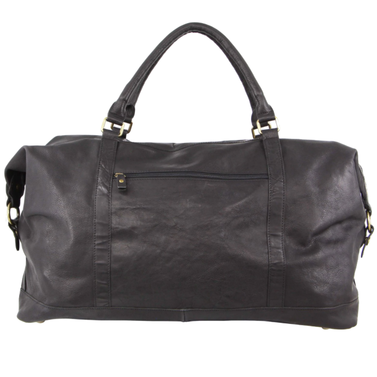 Pierre Cardin Mens Leather Business Overnight Bag Luggage Duffle Weekend Travel - Black