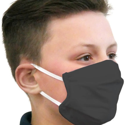 TIGERPLAST Kids Fabric Face Mask Washable Reusable Mask Protect Mouth Cover - Black