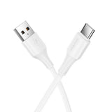 Hoco white charging data cable, lightweight.