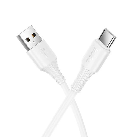 Hoco white charging data cable, lightweight.