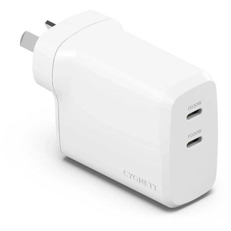 Cygnett PowerPlus white port wall charger, 60W.