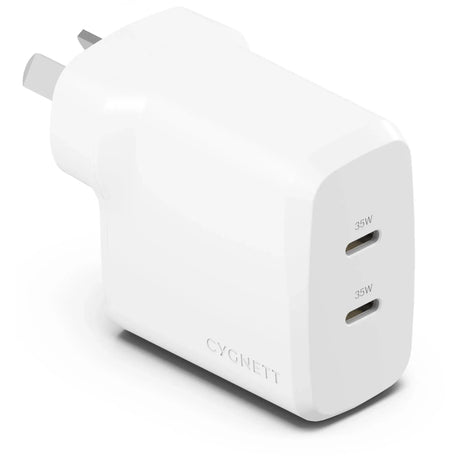 Cygnett PowerPlus white wall charger, 35W.