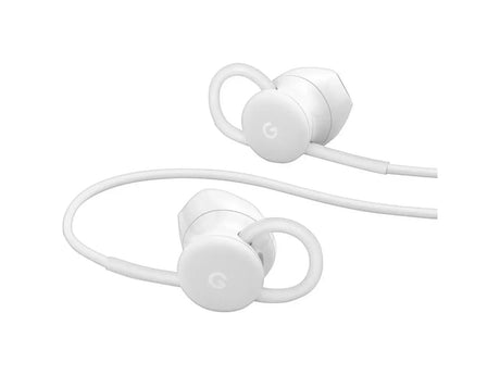 Google Pixel wired USB-C earbuds, white.