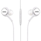 Samsung AKG white in-ear earphones with a 3.5mm plug.
