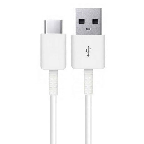 Samsung Type-C white data charging cable.