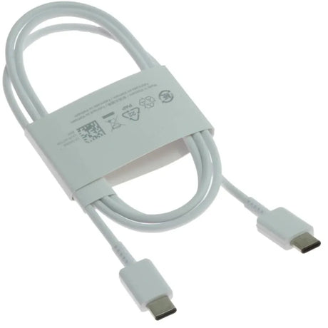 Samsung white charging data cable, lightweight.