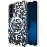 Kate Spade Case with Magnets for Samsung Galaxy S25, Flowerbed Blue Gems