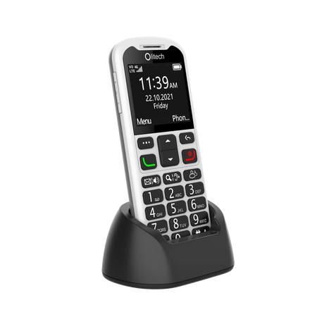 Olitech EasyMate 2 Seniors 4G Phone Big Buttons GPS Location Black/White.