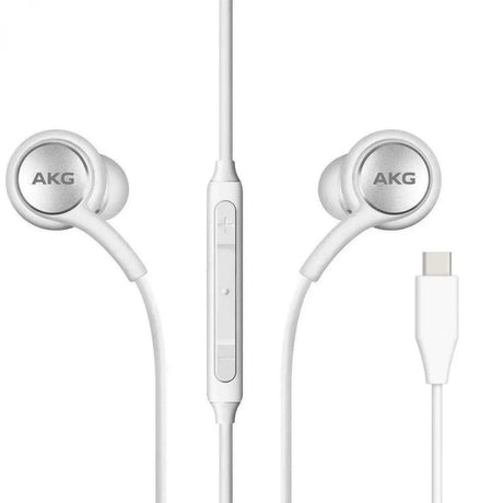 Samsung USB-C AKG in-ear earphones, white.