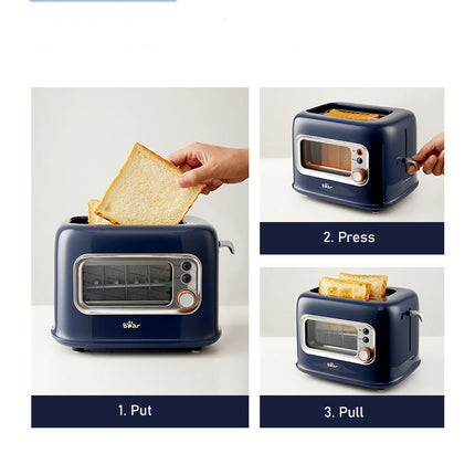 BEAR Double Slots Bread Toaster With Glass Window DSL-C02X1